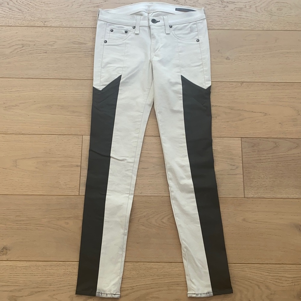 Rag & Bone White w/ Black Striped pants